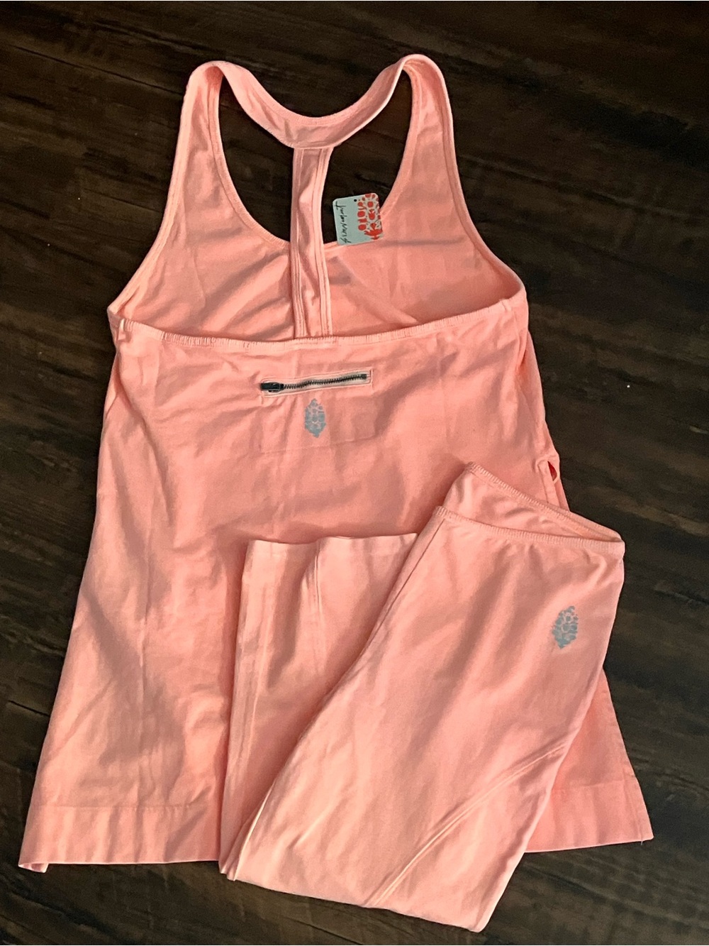 NWT Free People Movement Hot Shot Bare It All Set in Pastel Peach - Picture 6 of 9